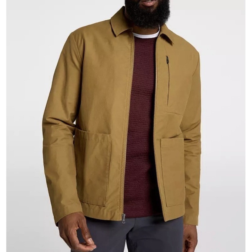NEW VRST Active Chore Jacket Mens Brown Spice Canvas‎ Stretch Full Zip XL